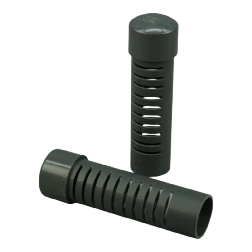 PVC-Schlitzrohr mit Kappe, 15 cm Lang